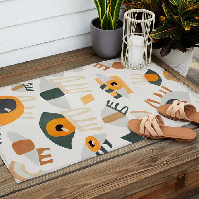 Abstract Art Eyes Outdoor Rug Gallery Image 2