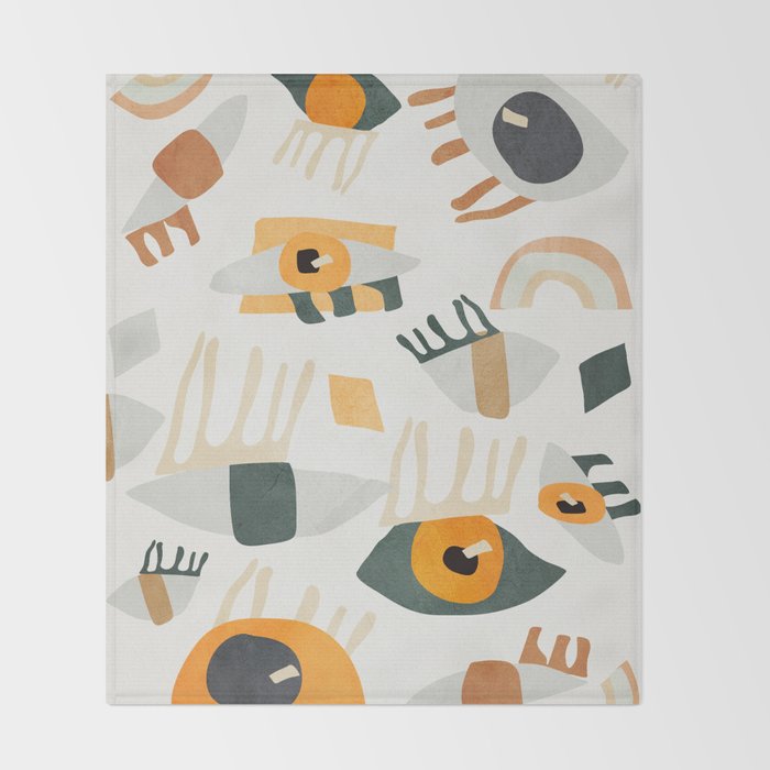 Abstract Art Eyes Throw Blanket Gallery Image 2