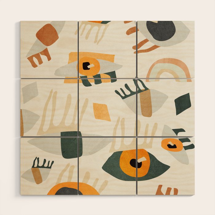 Abstract Art Eyes Wood Wall Art Gallery Image 1