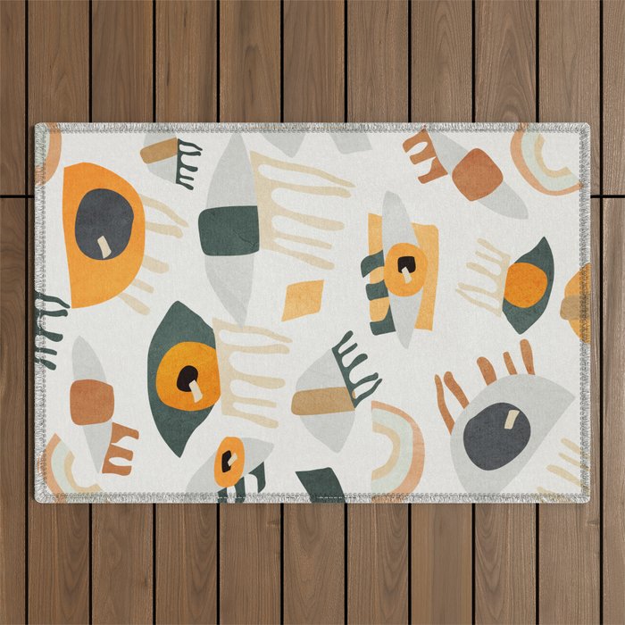 Abstract Art Eyes Outdoor Rug Gallery Image 1