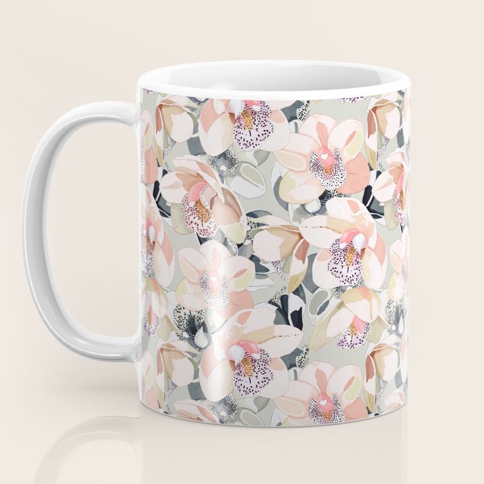 Tropical flowery leafy A Coffee Mug Gallery Image 3