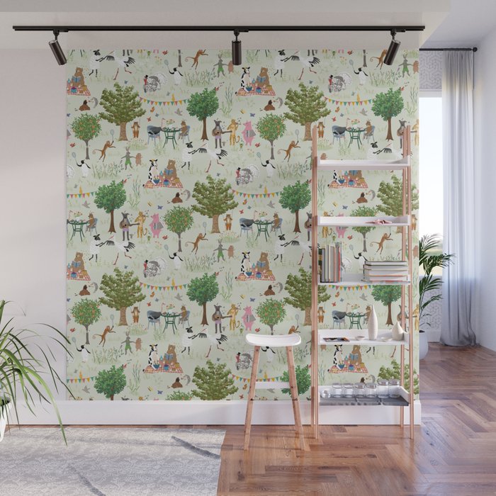 Animals' Garden Party Wall Mural Gallery Image 1
