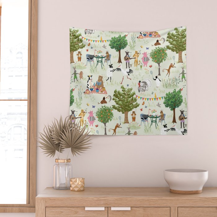 Animals' Garden Party Wall Tapestry Gallery Image 2