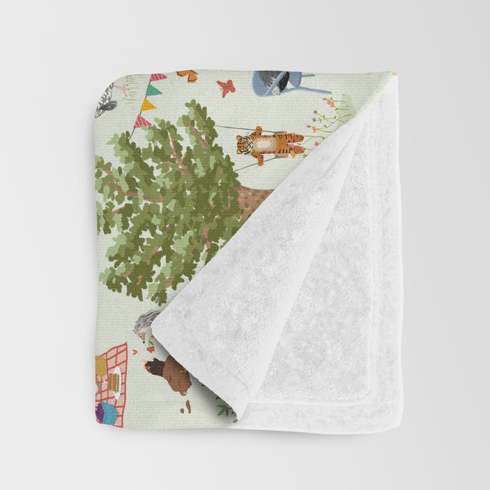 Animals' Garden Party Throw Blanket Gallery Image 3