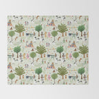 Animals' Garden Party Throw Blanket Gallery Image 2