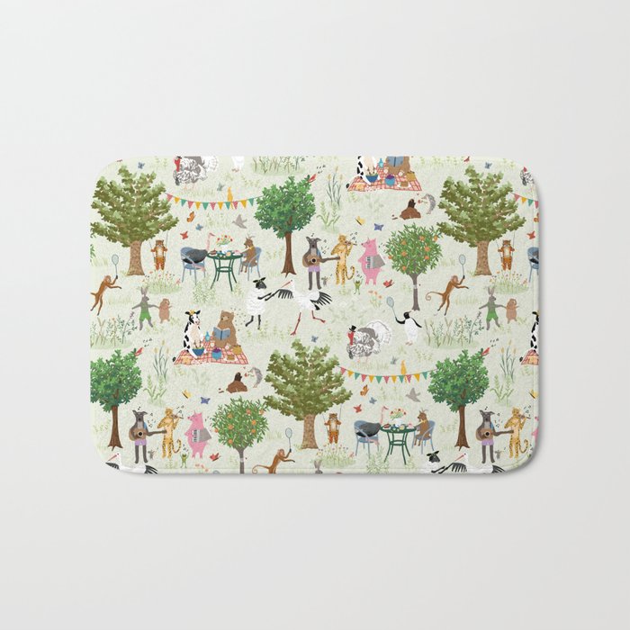 Animals' Garden Party Bath Mat Gallery Image 1