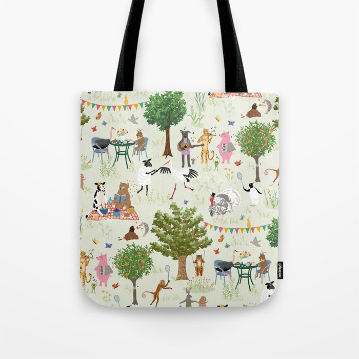 Animals' Garden Party Tote Bag Gallery Image 1