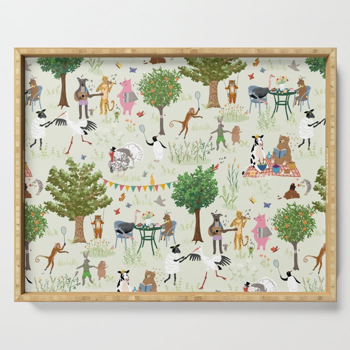 Animals' Garden Party Serving Tray Gallery Image 1