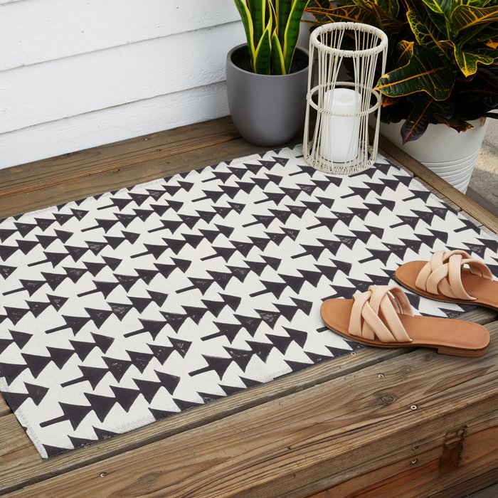 Linocut Forest Outdoor Rug Gallery Image 2