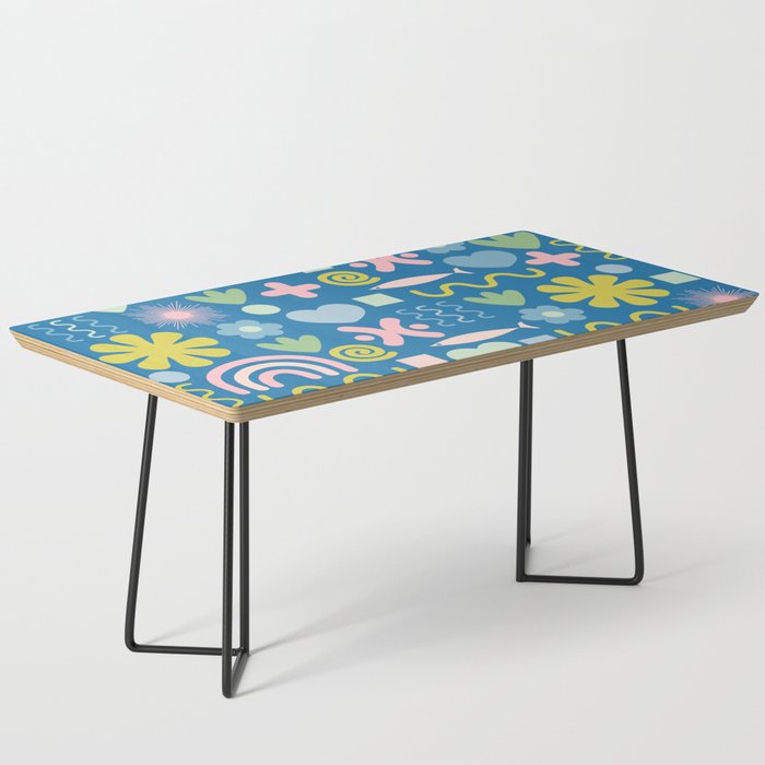 Cute Miscellany Cheerful Whimsical Pattern Blue Pink Chartreuse Coffee Table Gallery Image 1