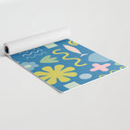 Cute Miscellany Cheerful Whimsical Pattern Blue Pink Chartreuse Yoga Mat Gallery Image 2