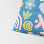 Cute Miscellany Cheerful Whimsical Pattern Blue Pink Chartreuse Pillow Sham Gallery Image 4