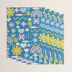 Cute Miscellany Cheerful Whimsical Pattern Blue Pink Chartreuse Wrapping Paper Gallery Image 3
