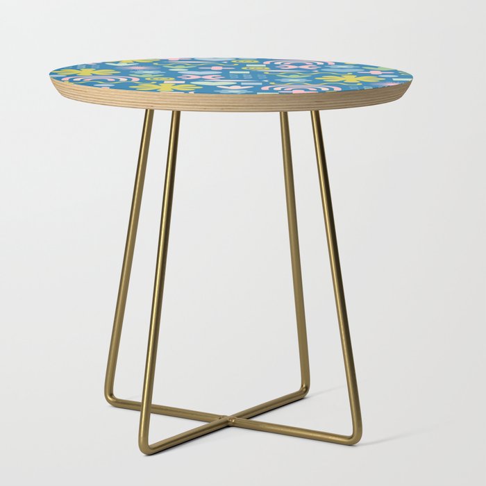 Cute Miscellany Cheerful Whimsical Pattern Blue Pink Chartreuse Side Table Gallery Image 1