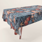 Poisonous flowers blue Damask Tablecloth Gallery Image 1