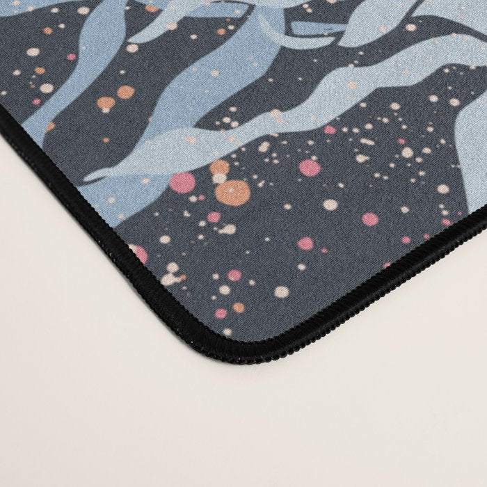 Poisonous flowers blue Damask Desk Mat Gallery Image 4