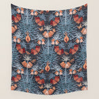 Poisonous flowers blue Damask Wall Tapestry Gallery Image 4