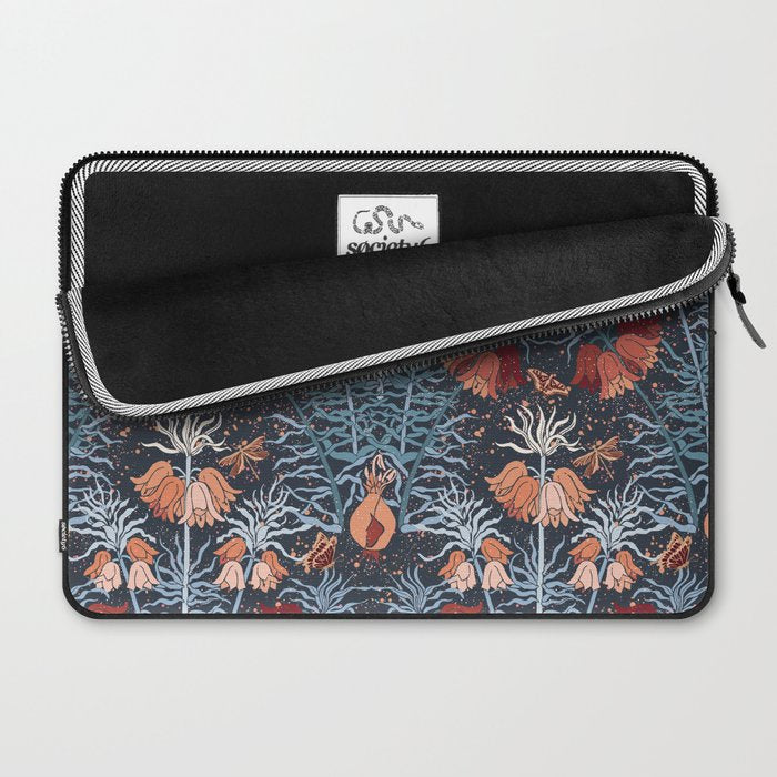 Poisonous flowers blue Damask Laptop Sleeve Gallery Image 2