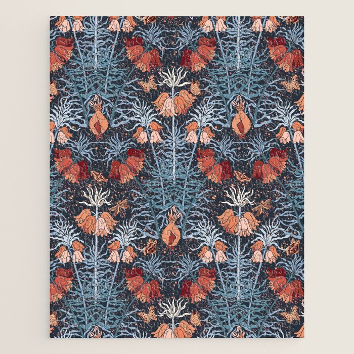 Poisonous flowers blue Damask Jigsaw Puzzle Gallery Image 1