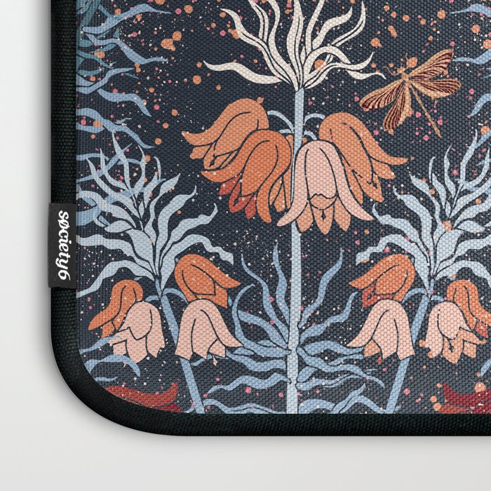 Poisonous flowers blue Damask Laptop Sleeve Gallery Image 3