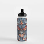 Poisonous flowers blue Damask Water Bottle Gallery Image 2