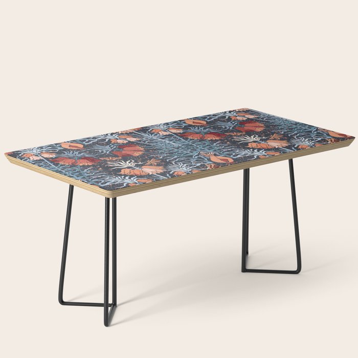 Poisonous flowers blue Damask Coffee Table Gallery Image 1