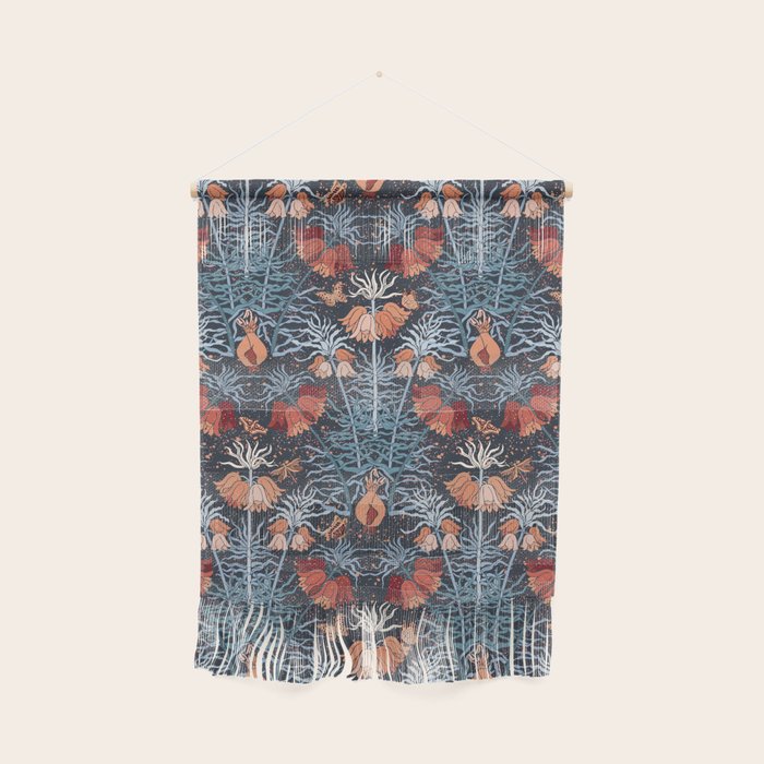 Poisonous flowers blue Damask Wall Hanging Gallery Image 1