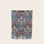 Poisonous flowers blue Damask Wall Hanging Gallery Image 1