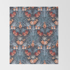 Poisonous flowers blue Damask Throw Blanket Gallery Image 2