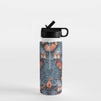 Poisonous flowers blue Damask Water Bottle Gallery Image 1