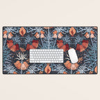 Poisonous flowers blue Damask Desk Mat Gallery Image 1