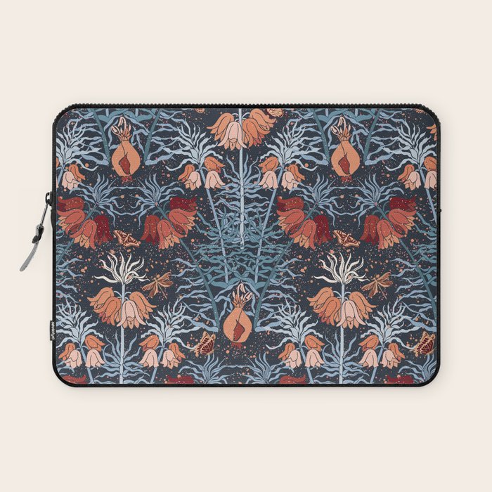 Poisonous flowers blue Damask Laptop Sleeve Gallery Image 1