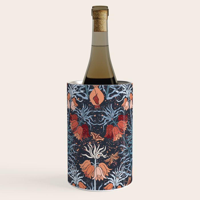 Poisonous flowers blue Damask Wine Chiller Gallery Image 2
