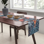 Poisonous flowers blue Damask Table Runner Gallery Image 2