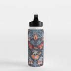 Poisonous flowers blue Damask Water Bottle Gallery Image 3