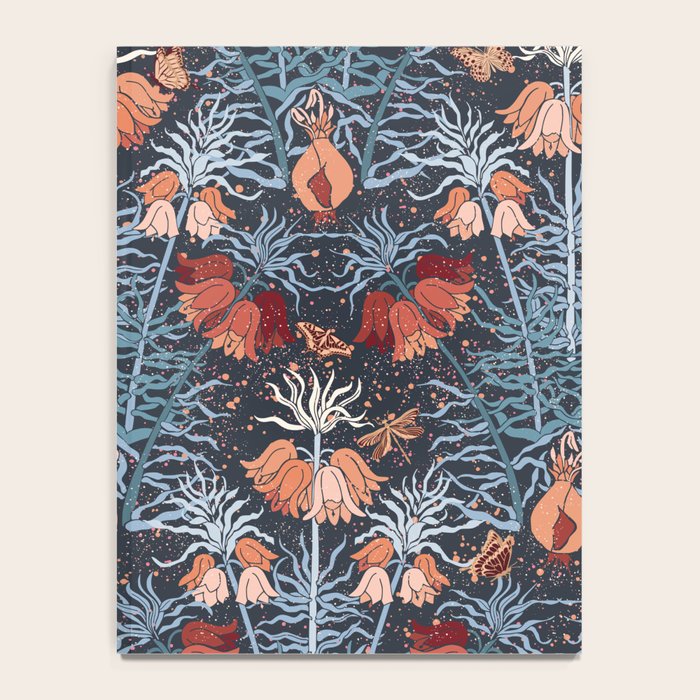 Poisonous flowers blue Damask Notebook Gallery Image 4