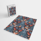 Poisonous flowers blue Damask Jigsaw Puzzle Gallery Image 2