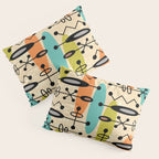 Retro 1950s Style Mid Century Modern Atomic Design 271 Googie Orange Blue and Green Pillow Sham Gallery Image 3