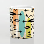 Retro 1950s Style Mid Century Modern Atomic Design 271 Googie Orange Blue and Green Coffee Mug Gallery Image 4