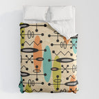 Retro 1950s Style Mid Century Modern Atomic Design 271 Googie Orange Blue and Green Comforter Gallery Image 6