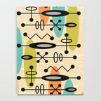 Retro 1950s Style Mid Century Modern Atomic Design 271 Googie Orange Blue and Green Notebook Gallery Image 4
