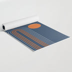 Mid Century Modern Geometric 111 in Navy Blue and Vintage Orange (Rainbow and Sun Abstraction) Yoga Mat Gallery Image 2