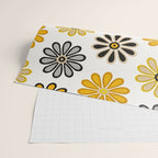 Retro Florals â Yellow & Black Wrapping Paper Gallery Image 2