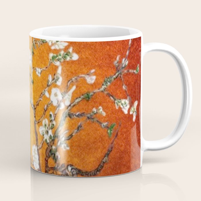 Vincent van Gogh Blossoming Almond Tree (Almond Blossoms) Orange Sky Coffee Mug Gallery Image 1