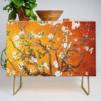 Vincent van Gogh Blossoming Almond Tree (Almond Blossoms) Orange Sky Credenza Gallery Image 1