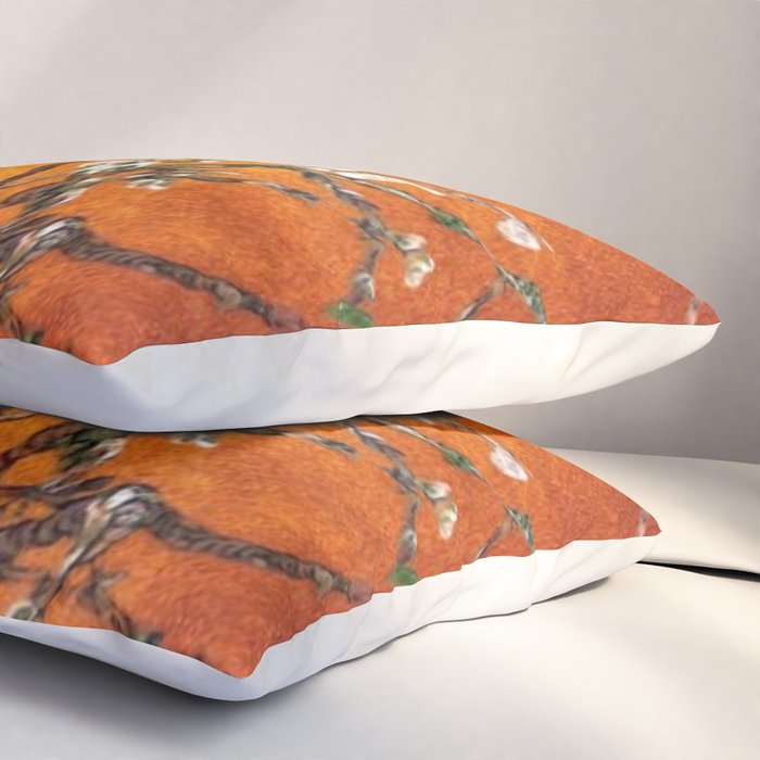 Vincent van Gogh Blossoming Almond Tree (Almond Blossoms) Orange Sky Pillow Sham Gallery Image 3