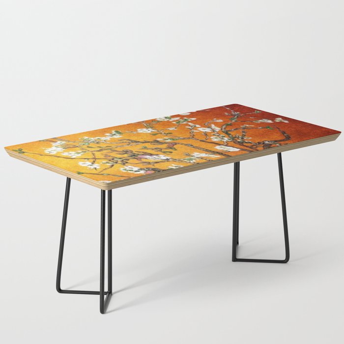 Vincent van Gogh Blossoming Almond Tree (Almond Blossoms) Orange Sky Coffee Table Gallery Image 1