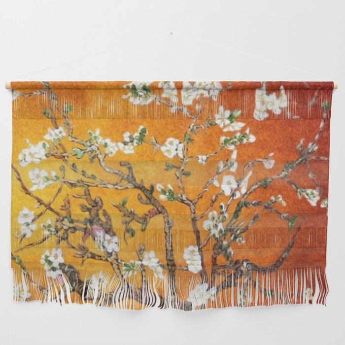 Vincent van Gogh Blossoming Almond Tree (Almond Blossoms) Orange Sky Wall Hanging Gallery Image 1