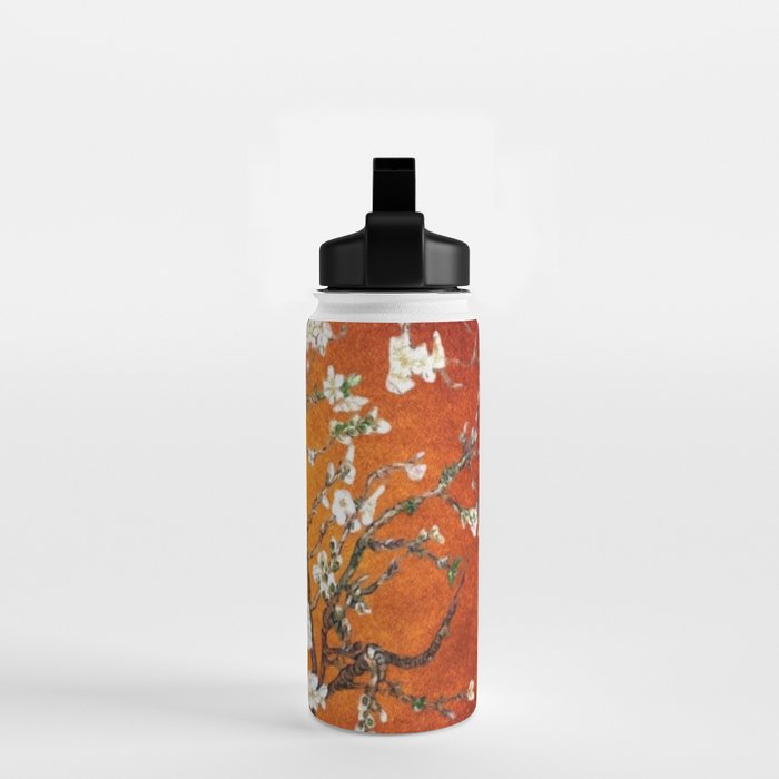 Vincent van Gogh Blossoming Almond Tree (Almond Blossoms) Orange Sky Water Bottle Gallery Image 2