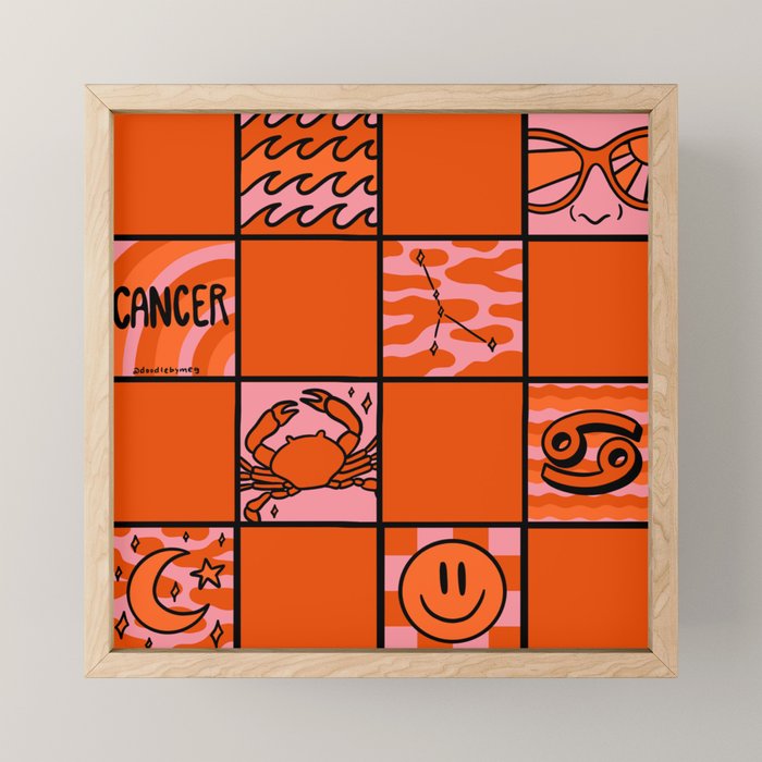 Cancer Checkered Print Mini Art Print Gallery Image 1